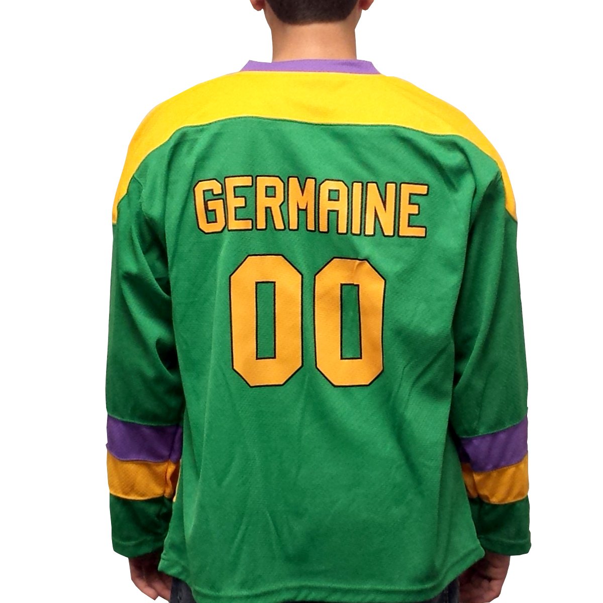 Guy Germaine #00 Ducks Hockey Jersey-Adult 3XL Green