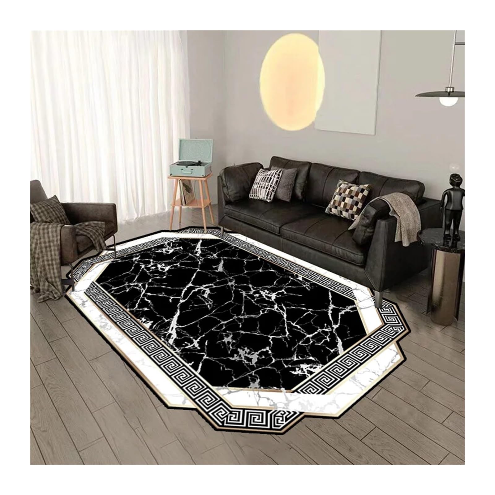 Tapis irrégulier doré pour salon et chambre 100x160cm lavable