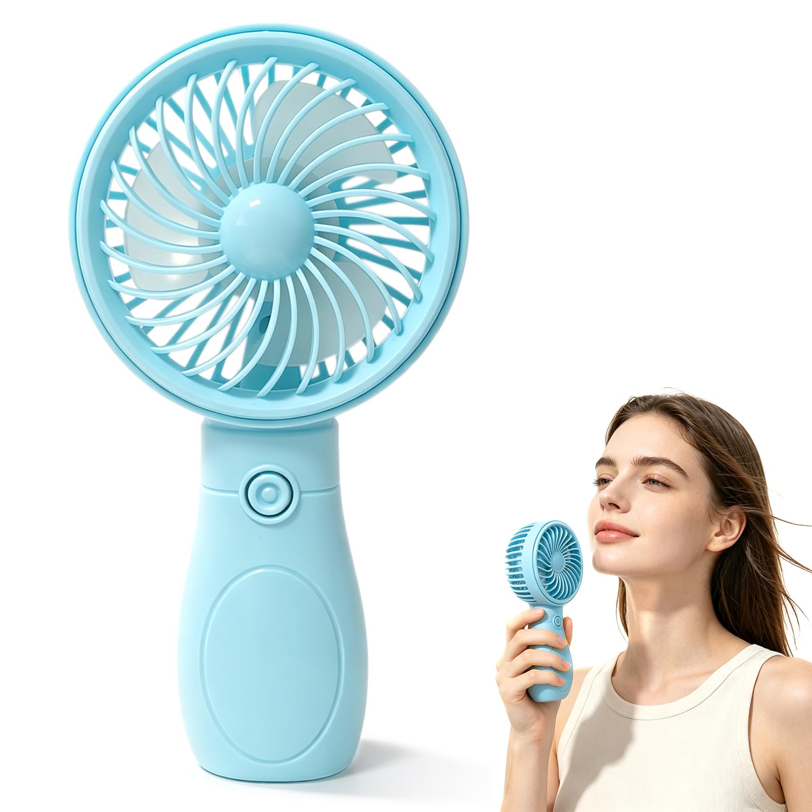 Longgaogao Mini Fan Handheld, Handheld USB Rechargeable Portable Fan,3 Speed Adjustable Low Noise Cooler USB Rechargeable,Portable Table Fan For Indoor Outdoor Home Office School