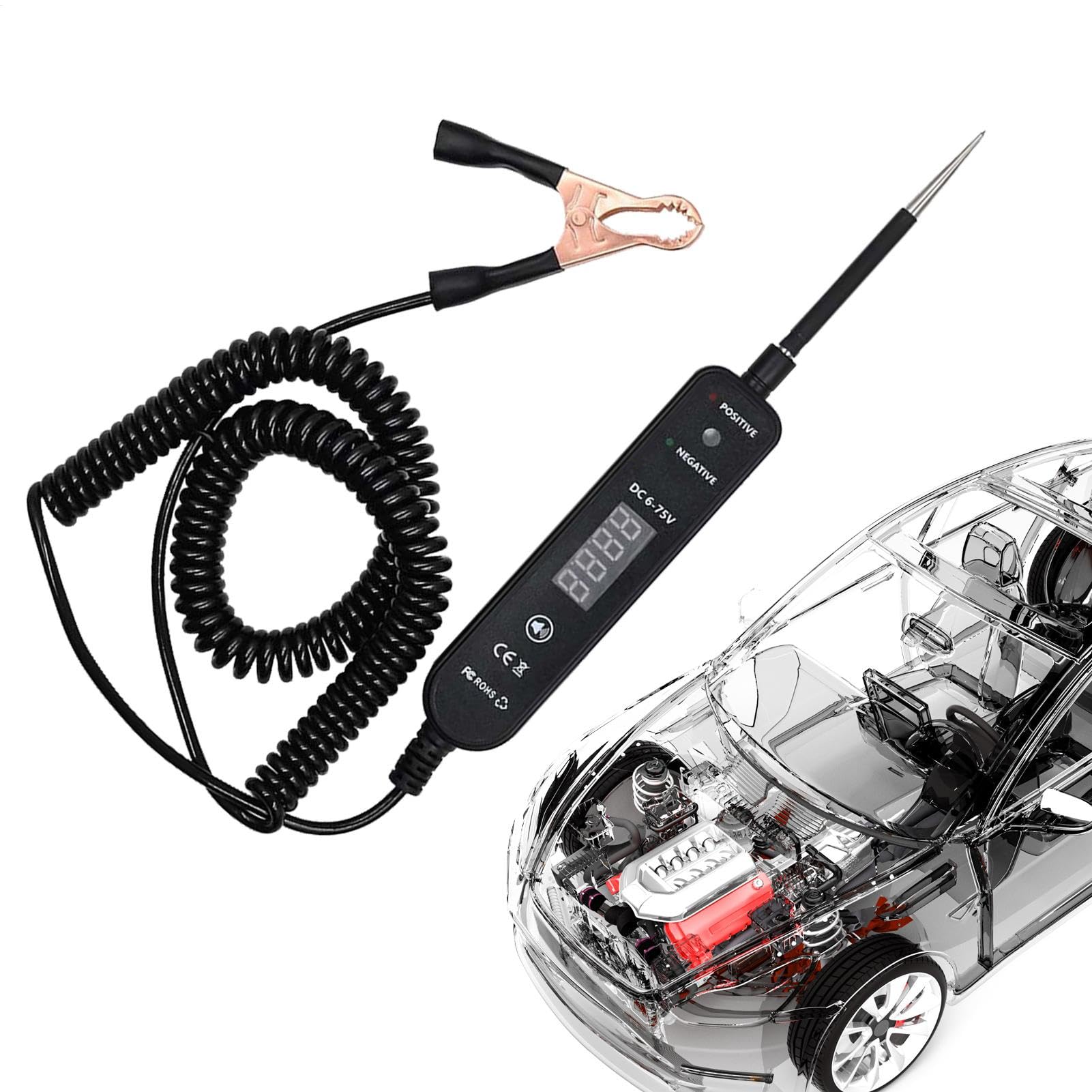 Comprobador de circuitos de automoción multímetro digital de continuidad 4-60V 8
