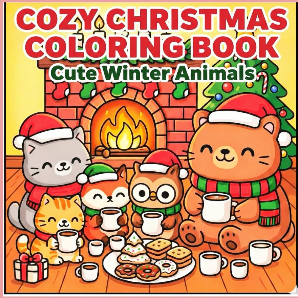 Cozy Christmas Coloring Book: A collection of cute winter animal pages made for adults and teens who enjoy calm holiday coloring.