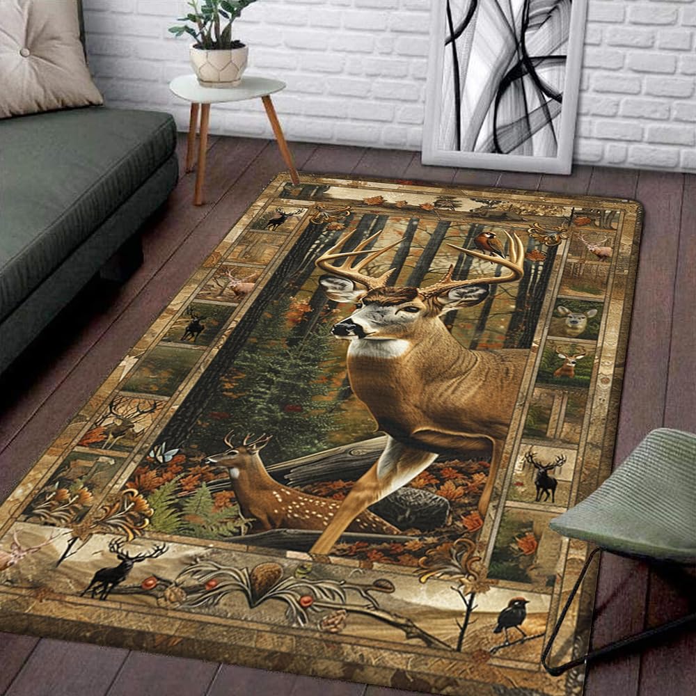 Amazon.com: Personalized Deer Area Rug - Whitetail Deer Print, Non