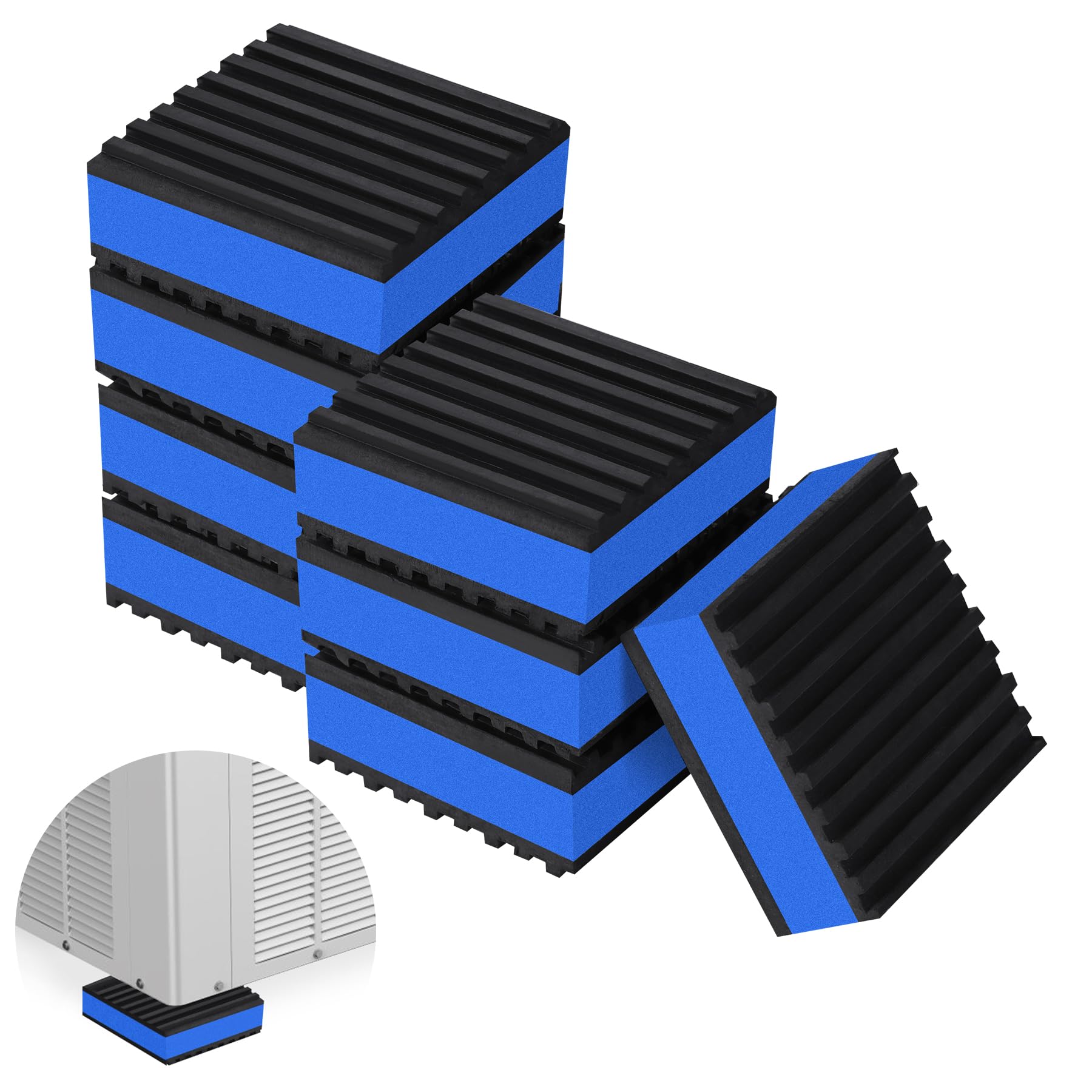 ToLanbbt 8 Pack Anti Vibration Pads for Washing Machine 2"x2", 7/8"T EVA Mechanical Damping Vibrating Sound Isolation Pad Rubber Isolator Mat for