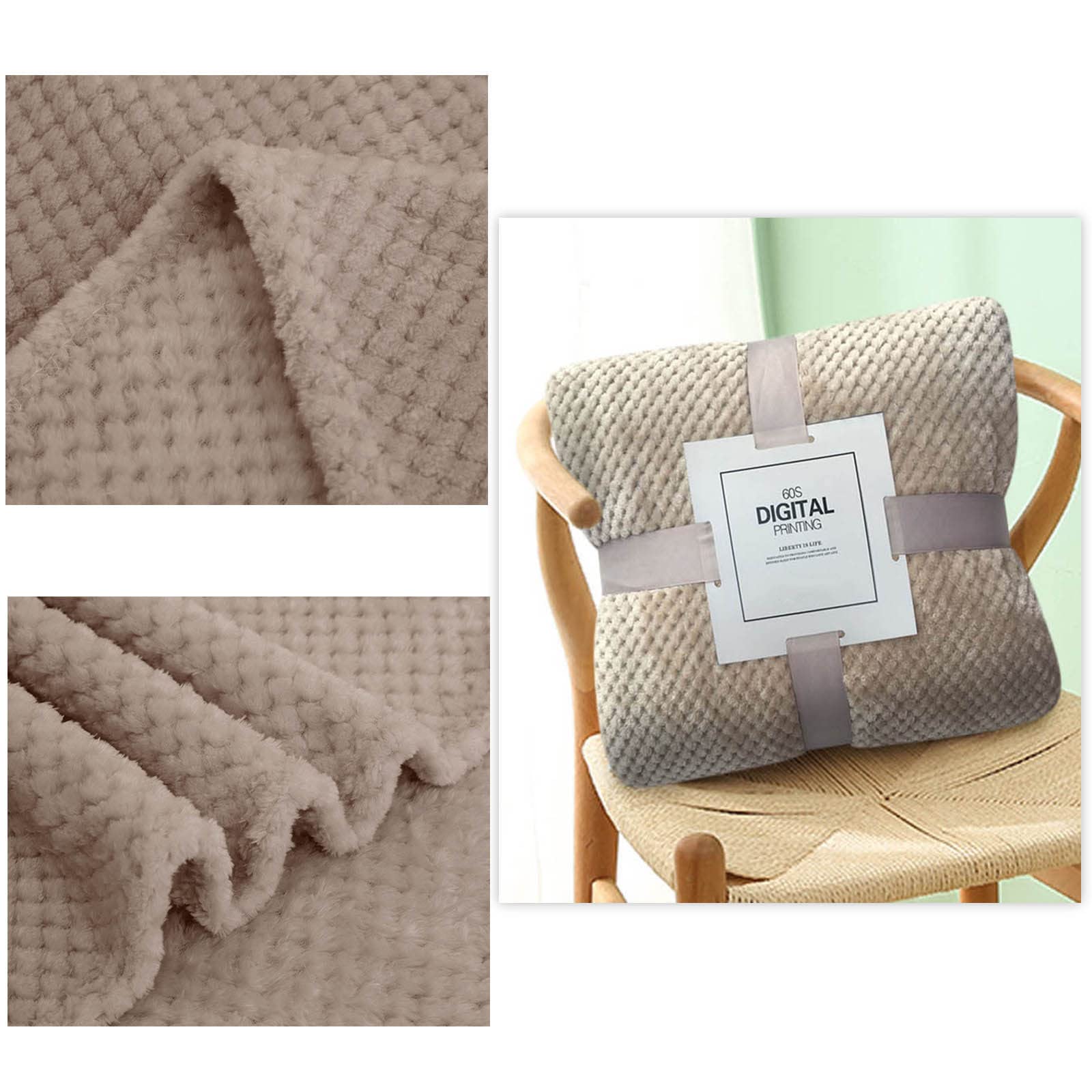 Mobeur Flannel Fleece Throw Blanket Fluffy Soft Cosy Blankets for Bed Couch Sofa Lightweight Plush Living Room Decorative Throws All Season Bedding, Different Sizes