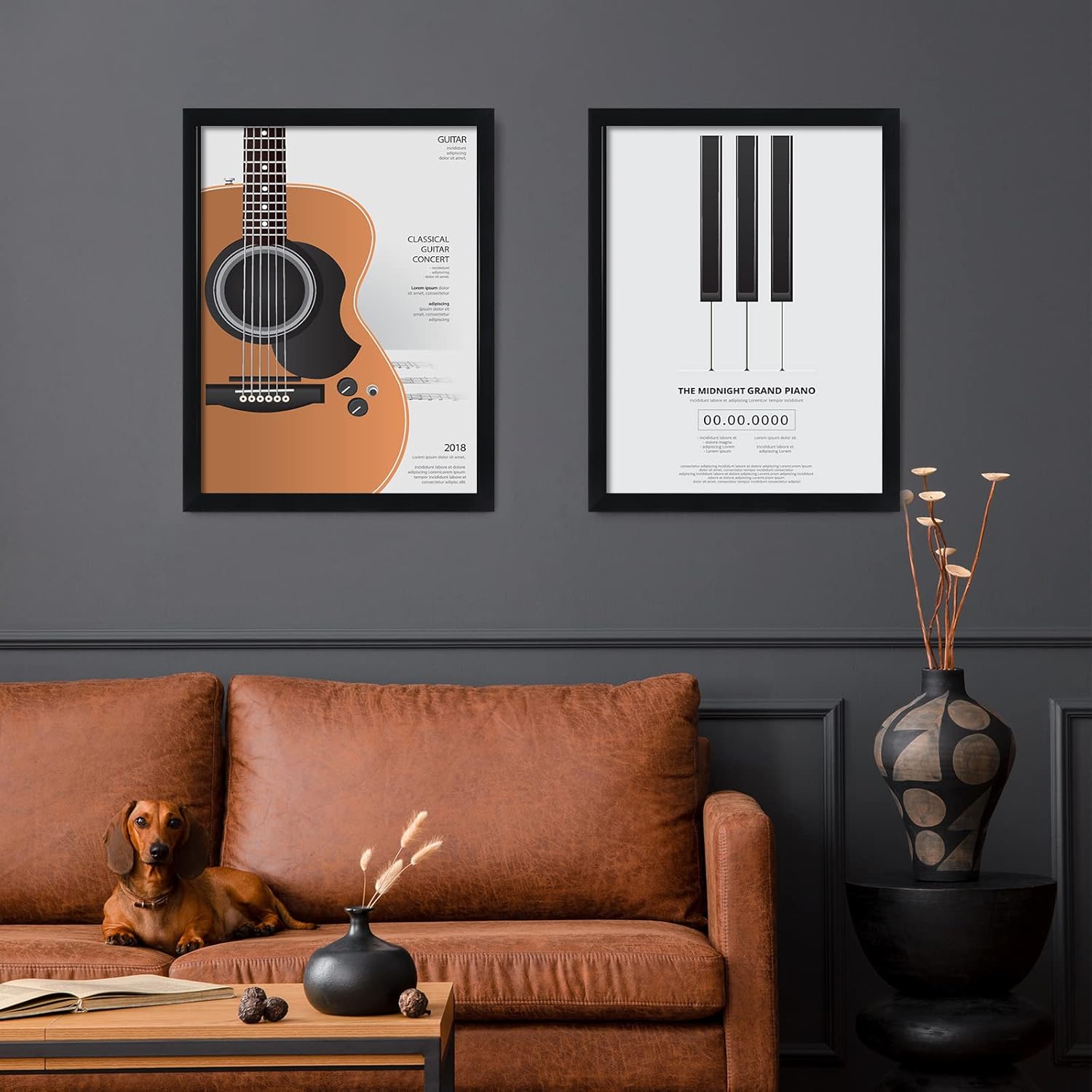 DOAI ART 18x24 Poster Frame 2 Pack, Black 18 x 24 Picture Frames for Horizontal or Vertical Wall Mounting, Scratch-proof Safe and Artistic Large Photo Frame Wall Art