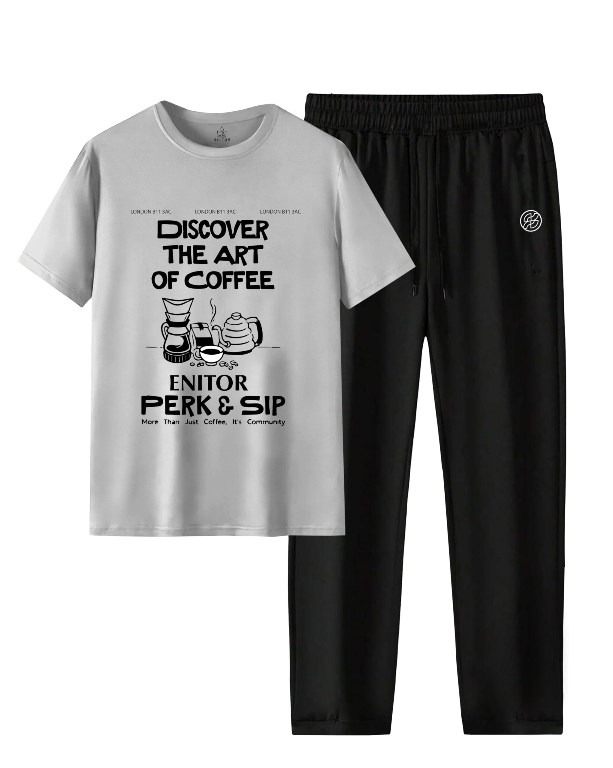 Men Casual Summer wear Co-ords set of T-shirt & Trakpant