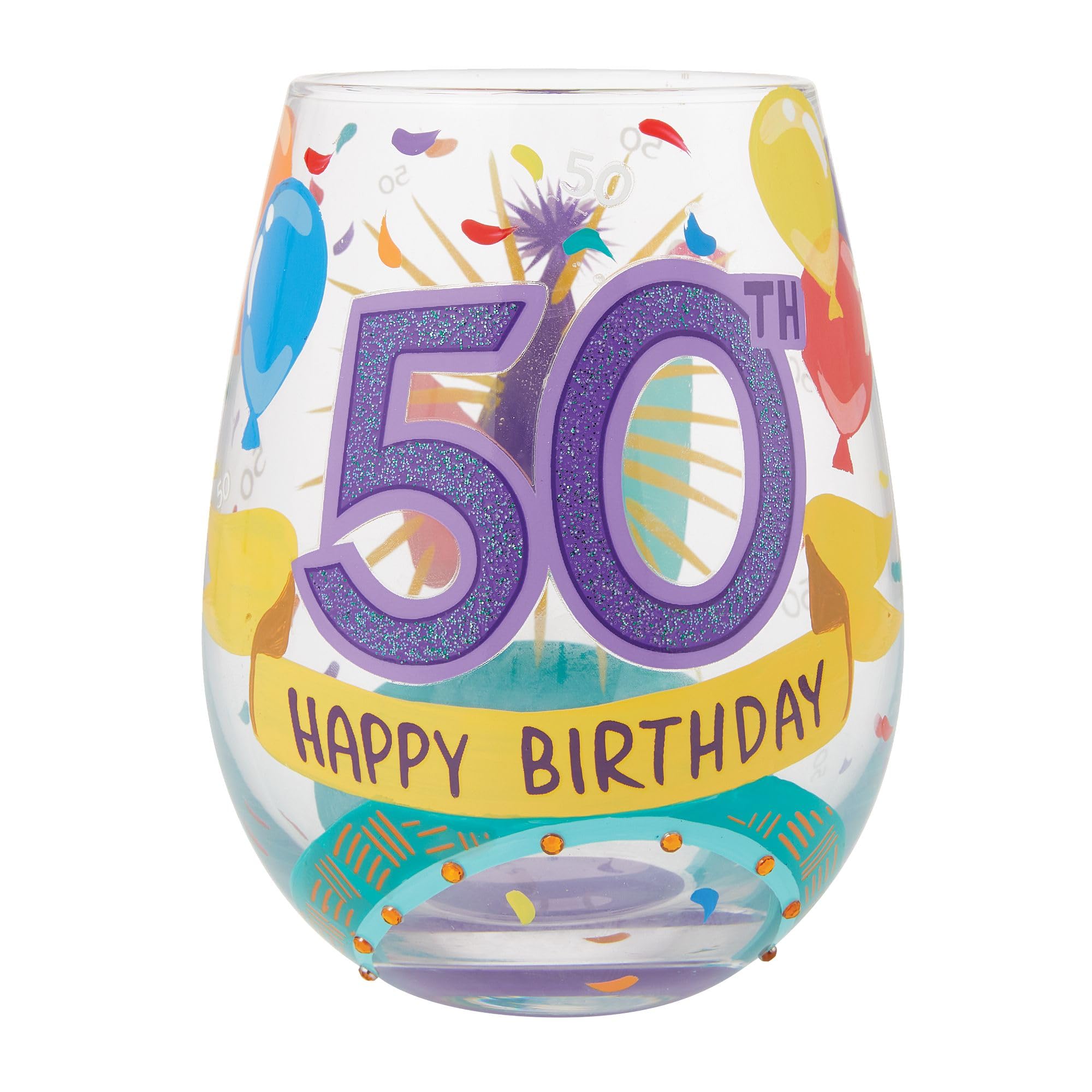 Verre à vin sans pied Enesco Lolita Happy 50th Birthday