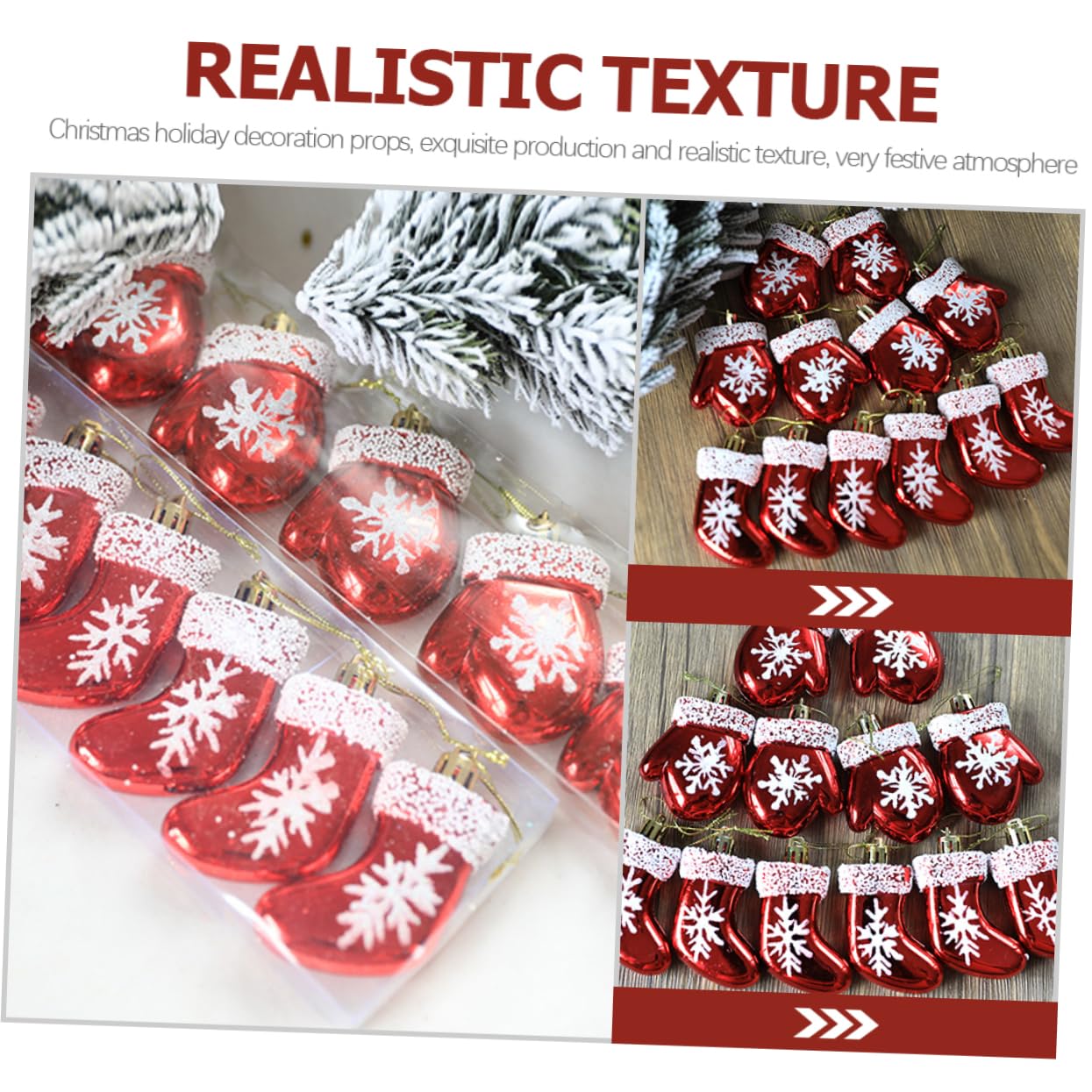 PRETYZOOM 4 Set Di Decorazioni Infrangibili Per Lalbero Di Natale Pendenti Per Lalbero Di Natale Decorazioni in Plastica Per o Di Confezione Da 6 Pezzi*4