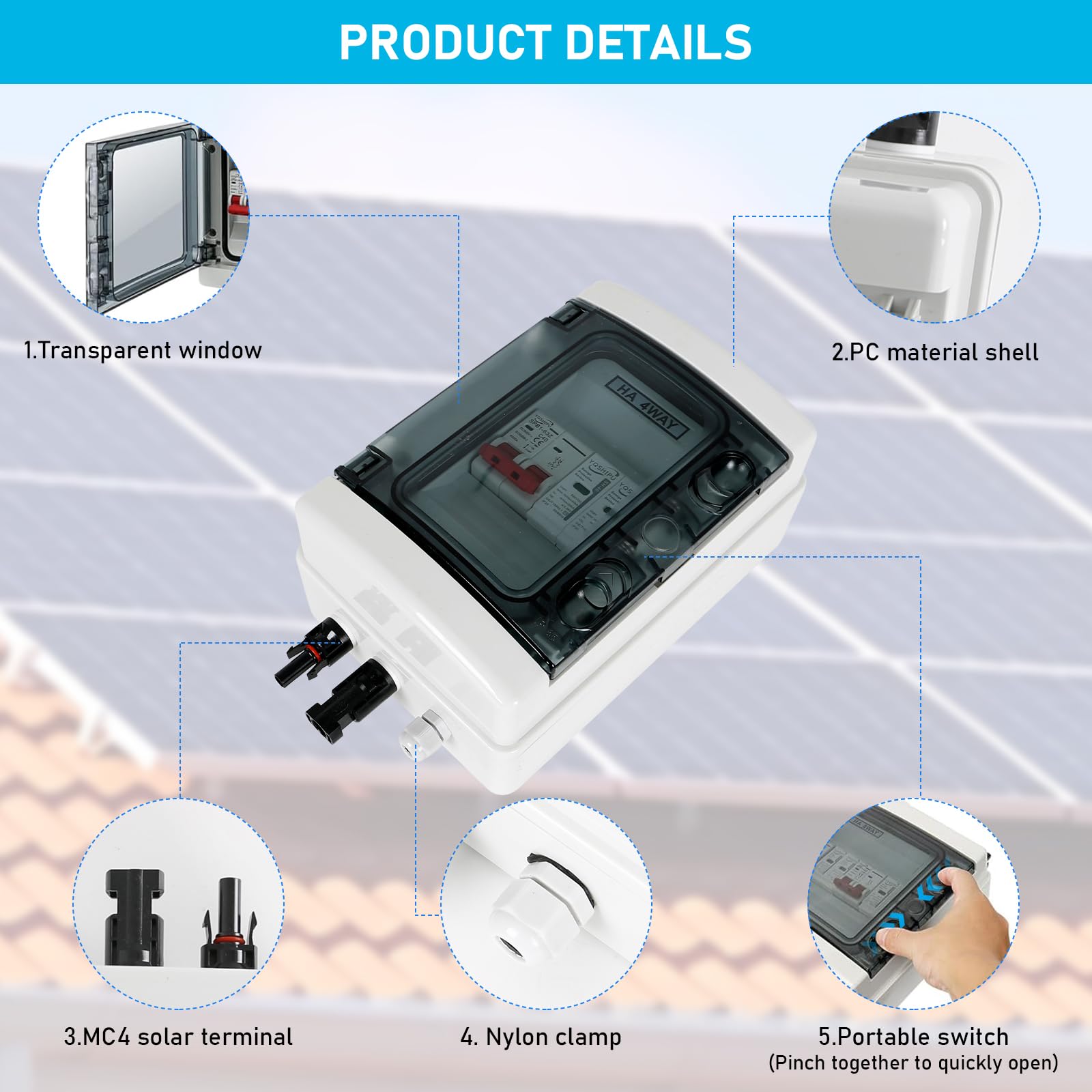 DC Solar aansluitkast overspanningsbeveiliging PV fotovoltaïsche 1-4 String 1000V, DC DC Solar aansluitkast overspanningsbeveiliging PV fotovoltaïsche 1-4 String 1000V, DC