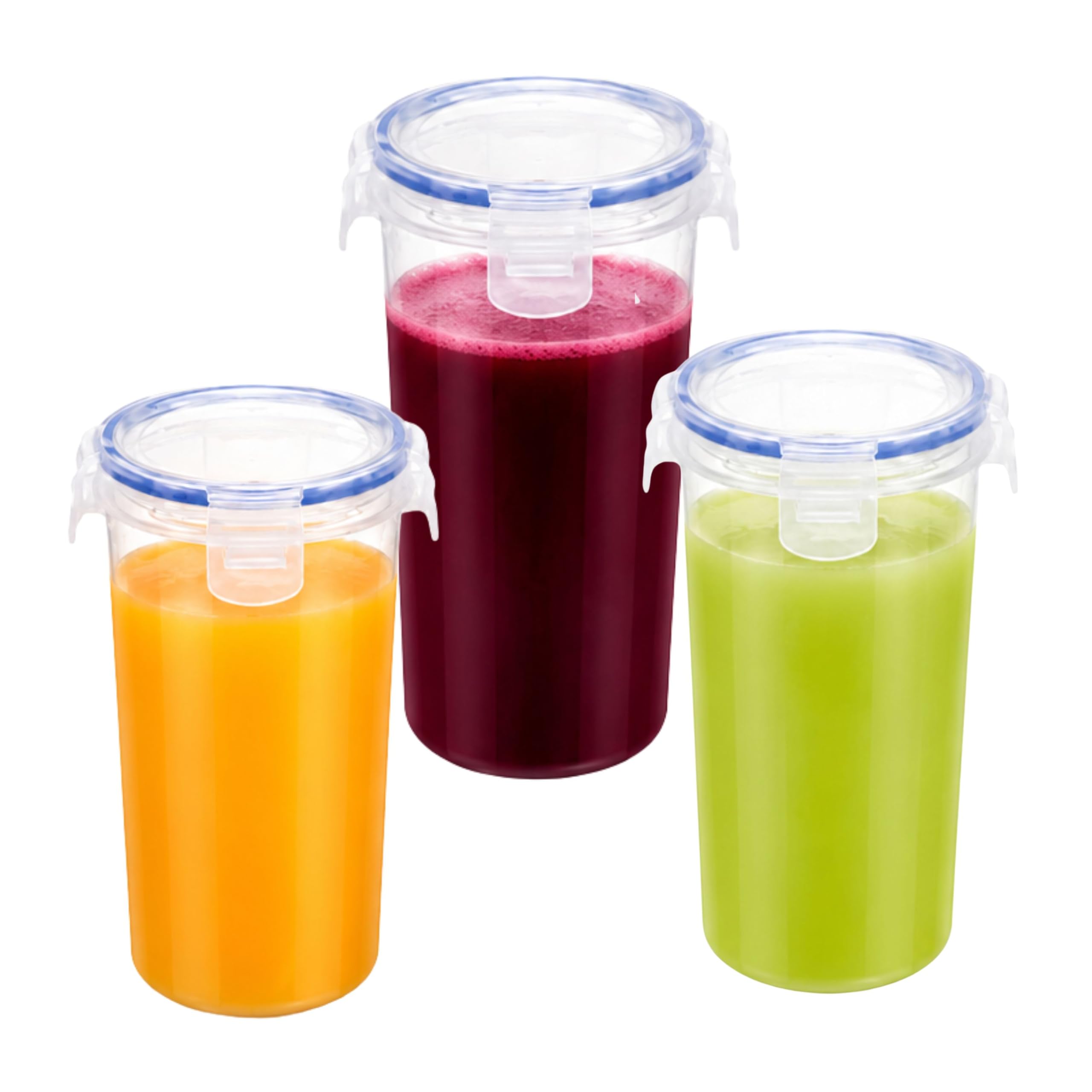 VRISTO Plastic Tumbler with Lid Set of 3, 500 ml Each, Transparent, Liquid Container Set | Office | Gym | Yoga | Home | Kitchen | Hiking | Treking | Travel Tumbler (3)