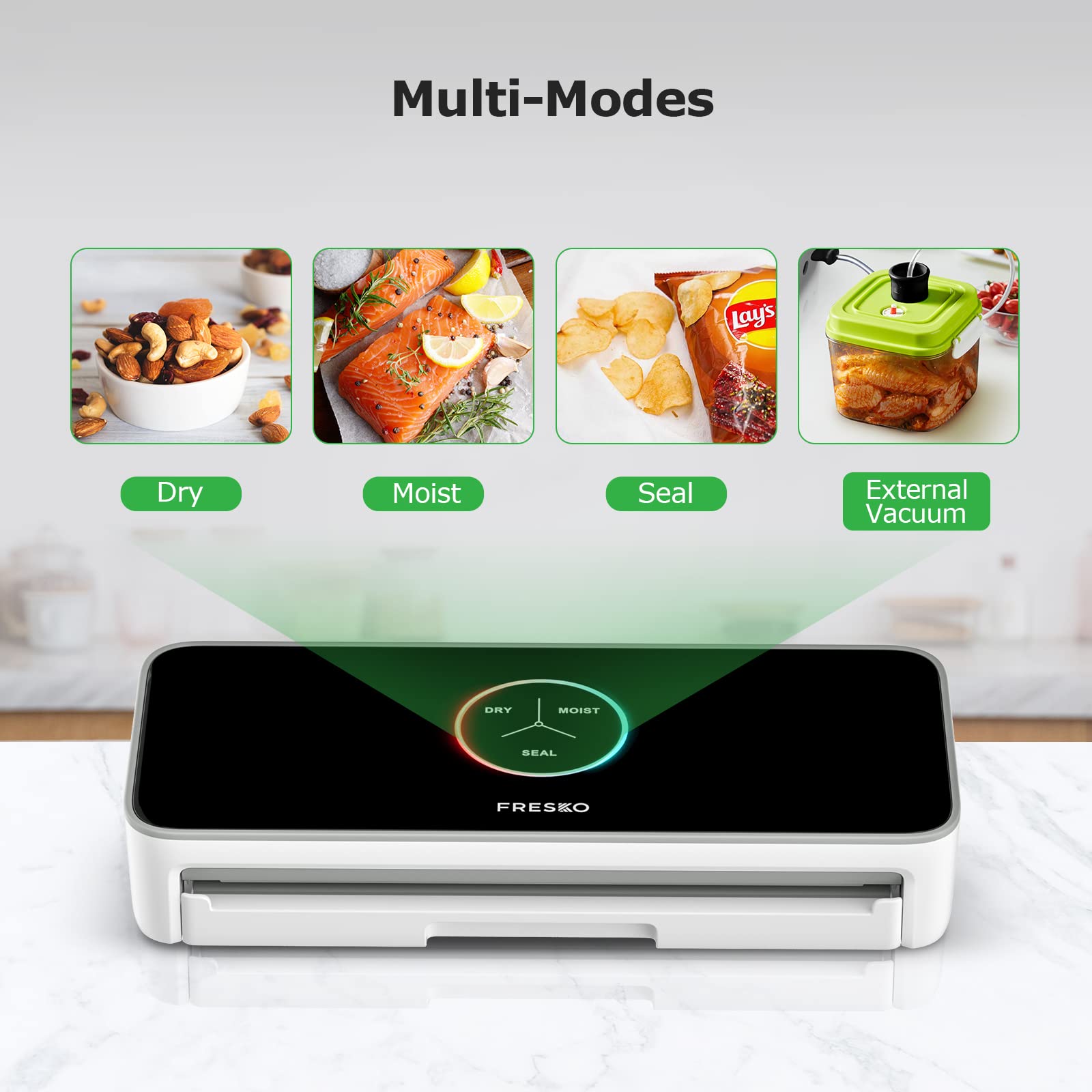 FRESKO Upgraded Fully Automatic Vacuum Sealer, HandsFree Food Vacuum Sealer