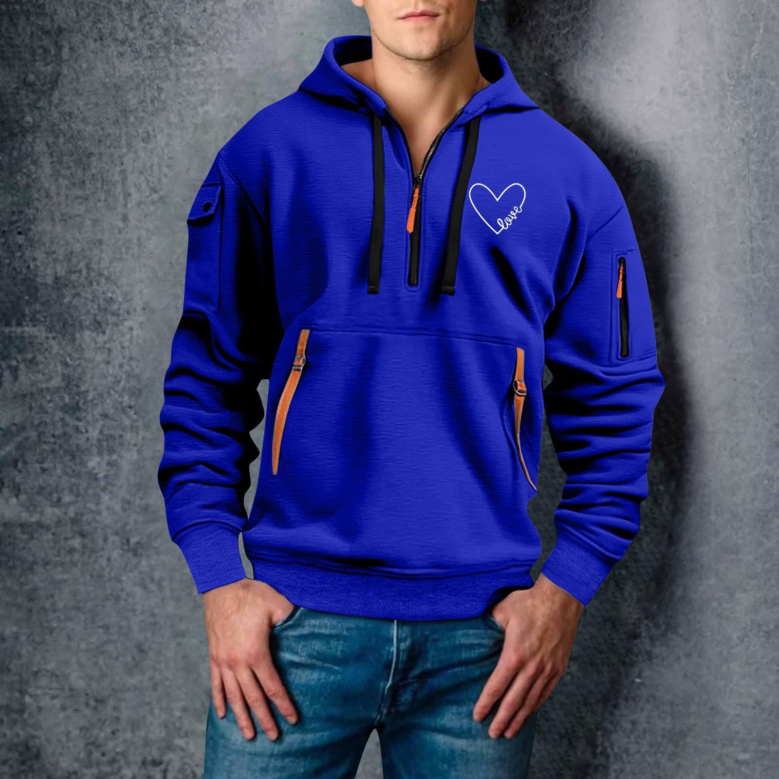Sudaderas De Hombre Sudadera con Capucha Y Mensaje Corazón Secreto para 2026, Estilo Tela Cuentas Tops Deporte Ropa Verano Pijama Parejas Cremallera Corta Vento Trabajo Chaqueta Invierno