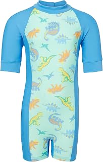 Speedo Girl's Endura Brite All in One Kneesuit - Picton Blue, Hyper Yellow & White Price In India