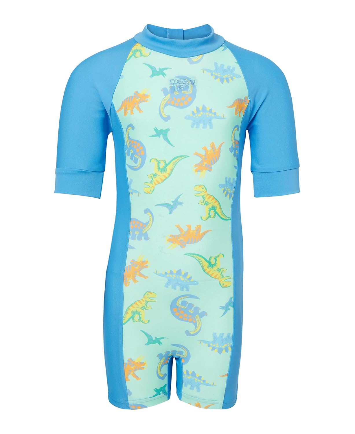 Speedo Girl's Endura Brite All in One Kneesuit - Picton Blue, Hyper Yellow & White