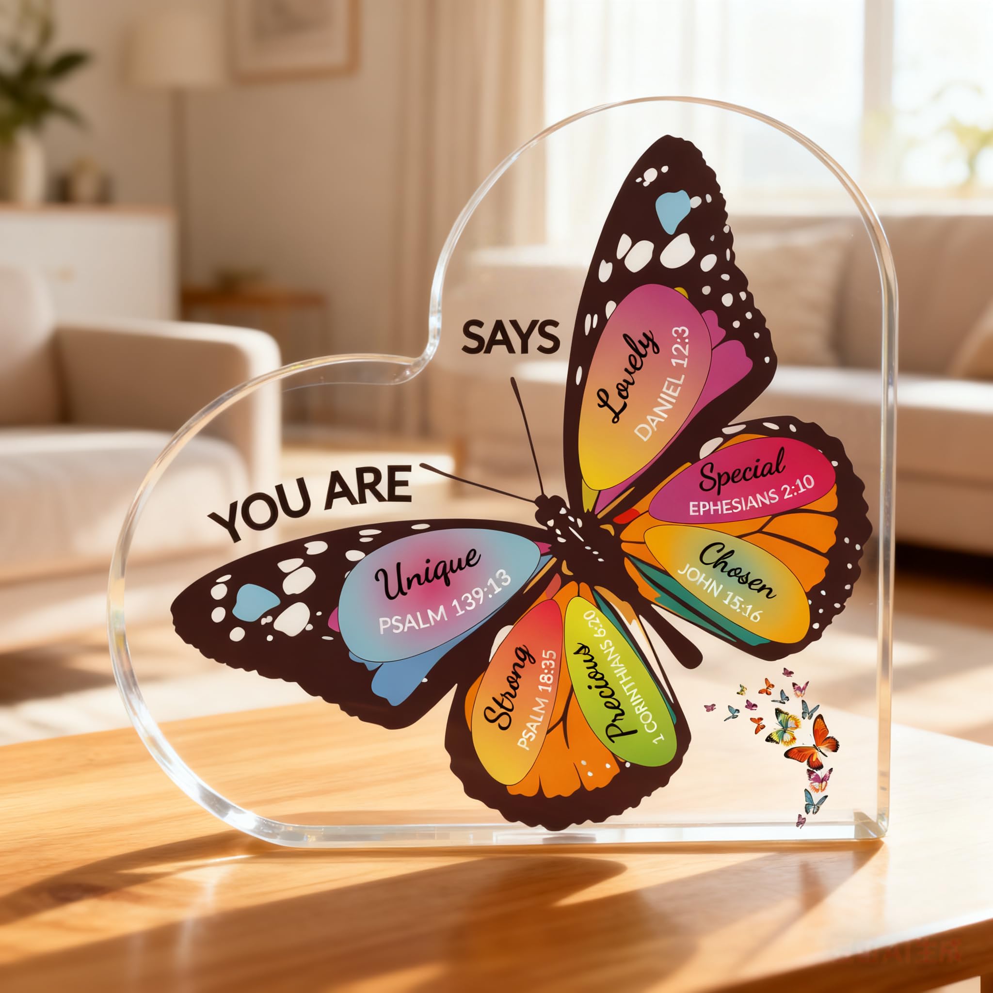 Christian Gifts for Women - Butterfly Inspirational Gifts Religious Gifts Acrylic Spiritual Gifts for Women Men Friends Mom Sister Christmas Gifts Faith Gifts Birthday Gifts Christian Home Decoration