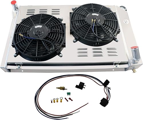 Miniatura 4 de Radiador de aluminio de 4 filas y ventilador y relé para Chevy Corvette 5.0 5.7 V8 1977-1982