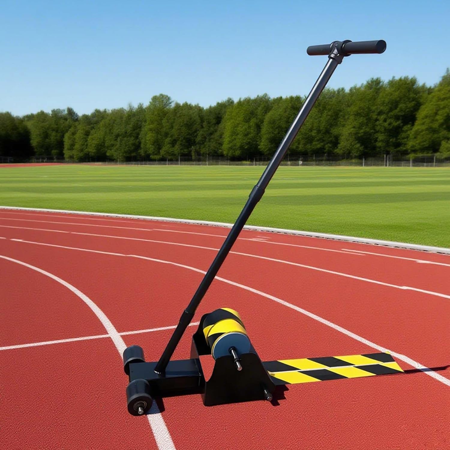 Floor Tape Applicator for Line Marking, Manual Pushing Striping Machine, Lane Marking Tool, Straight Lines or Controlled Curves, 7.5 Cm Inner Diameter, up to 15 Cm Width