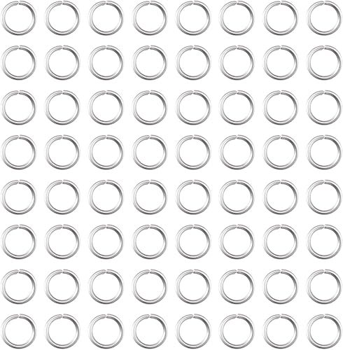 Miniatura 7 de Craftdady 1000 anillos de acero inoxidable abiertos de 0.394 in redondos de 0.055 in de grosor para fabricación de joyas