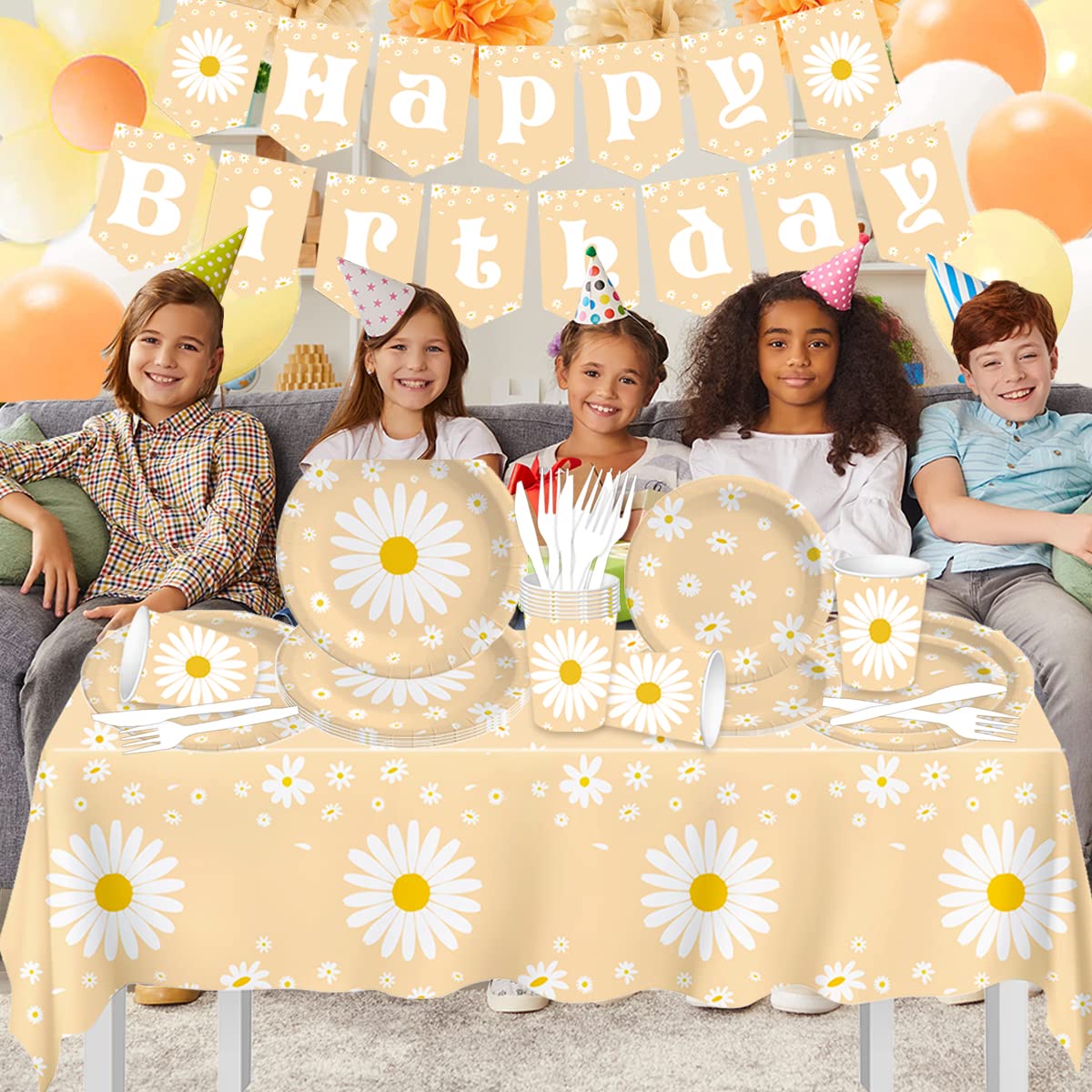 Amazon.co.jp: Daisy Birthday Decorations-88ピース ボーホー