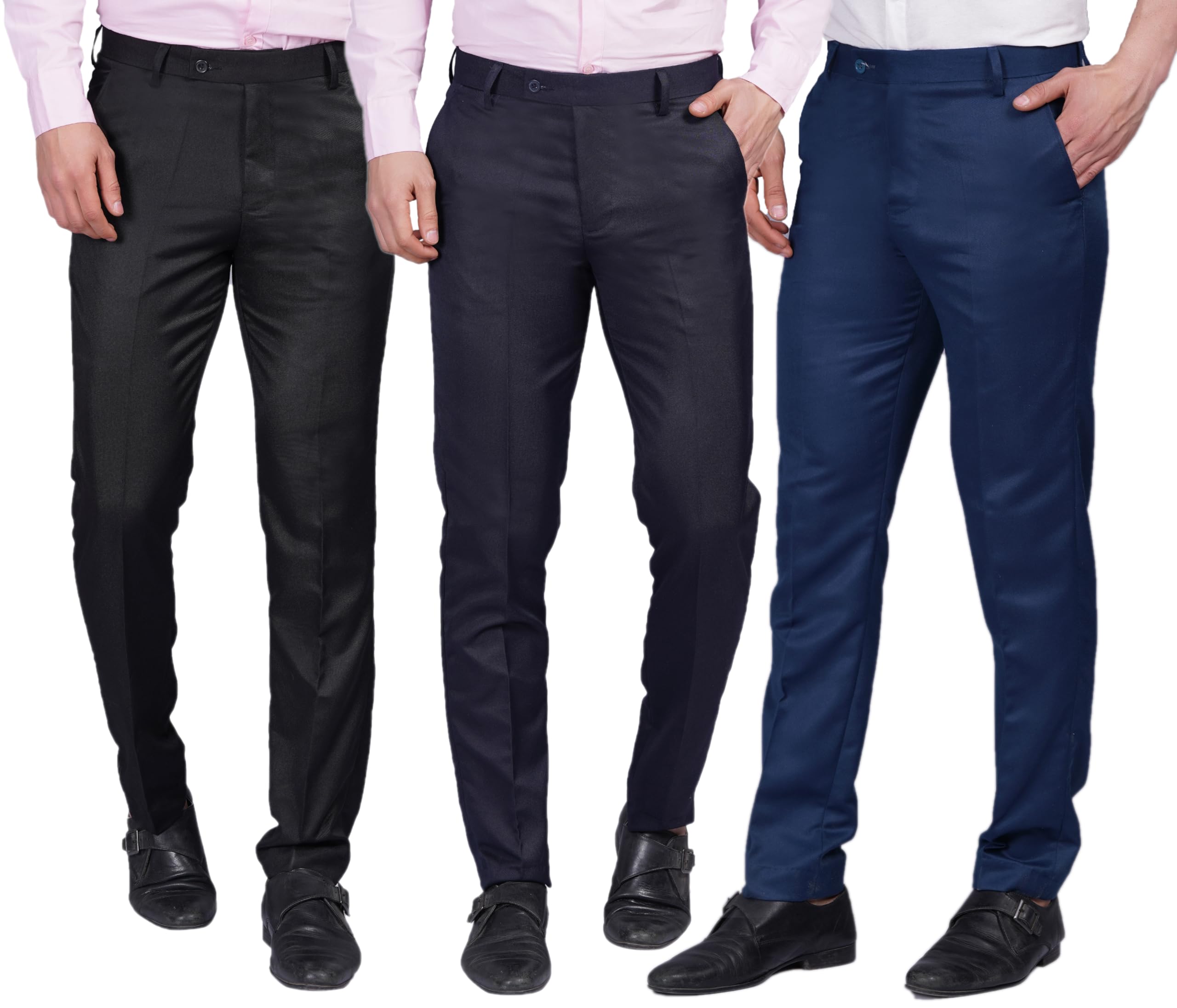 axolotl Men's 3 Pack Dress Pants, Elegant Formal Trousers-picture-29