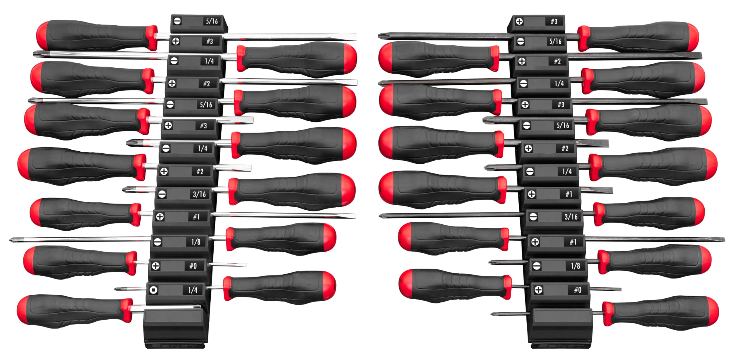 Ernst Manufacturing Modularer Schraubendreher-Organizer für 26 Werkzeuge mit Magnetfuß Schwarz