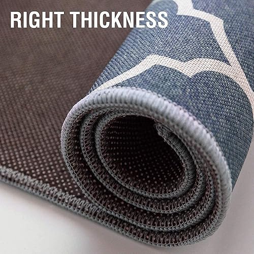 Miniatura 4 de COLLACT Alfombra de área de 3 x 5 pies, alfombra de cocina, alfombra marroquí, alfombra geométrica para interiores, tapete suave de cuadrícula