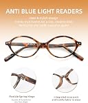JM 5 Pack Oval Blue Light Blocking Reading Glasses for Women Spring Hinges | Computer Readers,Trendy