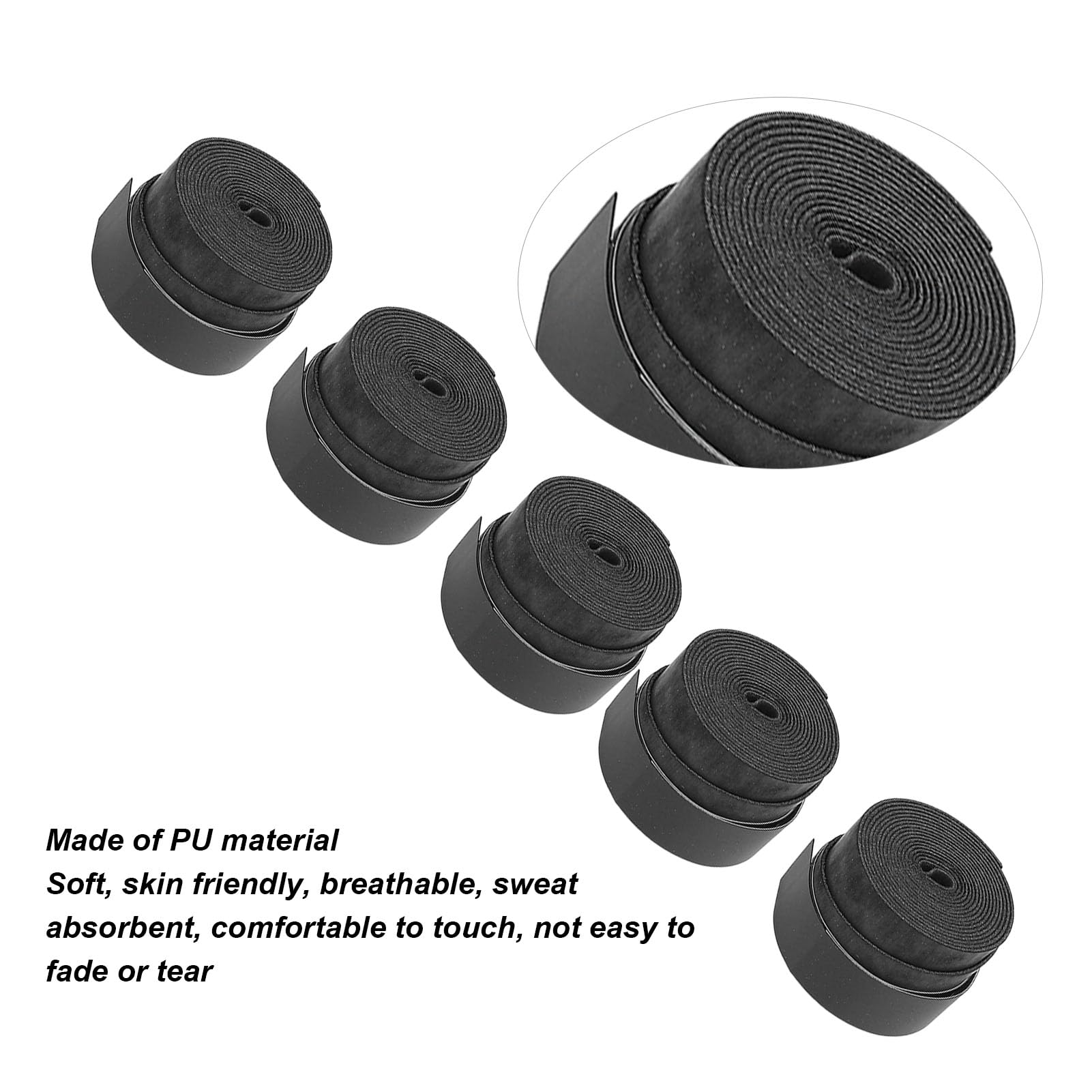 Niiyen 10Pcs Tennis Racket Grip Tape Anti Slip Comfortable Sweat Absorbent Badminton Racket Overgrips for Fishing Rods Squash Racket (Black)