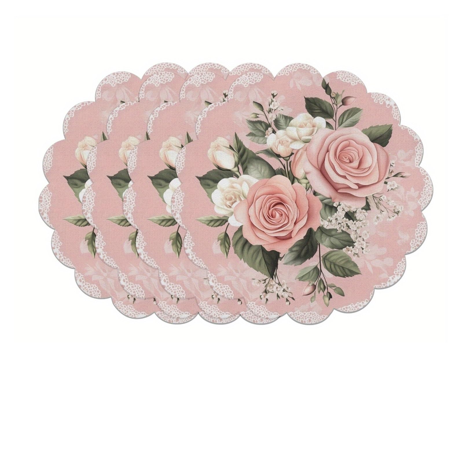 Napperon circulaire en dentelle florale pour éviter les rayures lors du goûter de maison
