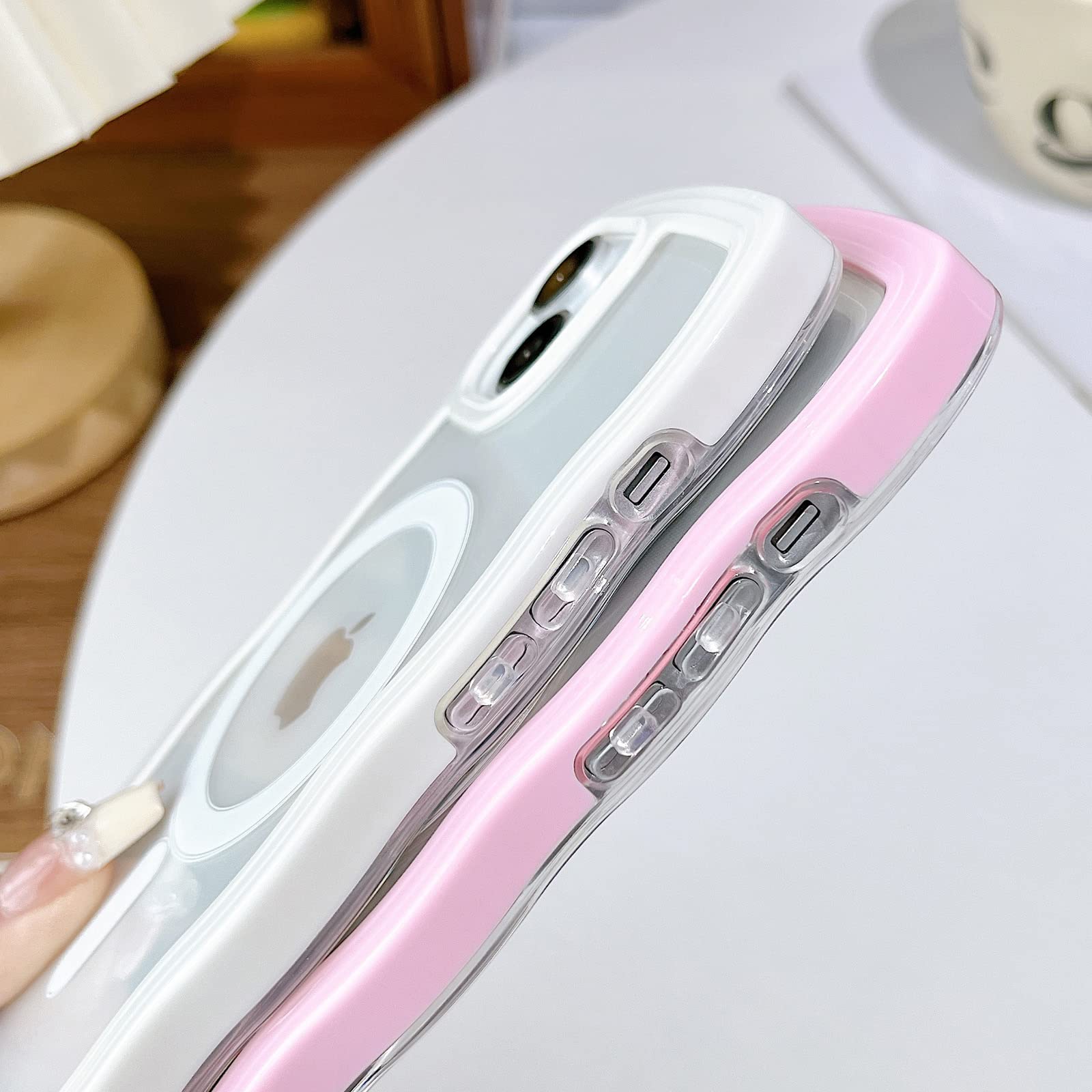 Yeddabox Custodia IPhone 14 Plus Con Onde Acqua E Magneti: Coloratissima, Antiurto E Compatibile Magsafe (6,7 Pollici)