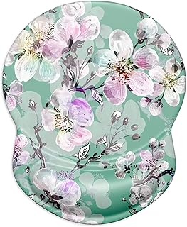 ITNRSIIET Mouse Pad, Mouse Pad Wrist Support Mousepad with Wrist Rest, Mouse Pads for Wireless Mouse Ergonomic Cute Desk Decor Desk Accessories for Women, Non-Slip PU Base, Beautiful Flower Art
