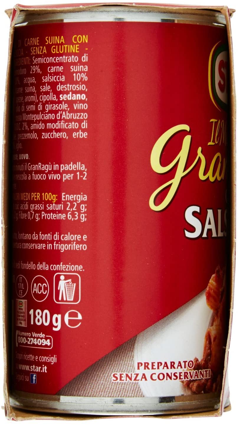 16x Il mio Gran ragu Star salsiccia tomatensauce 180g sauce mit Würst