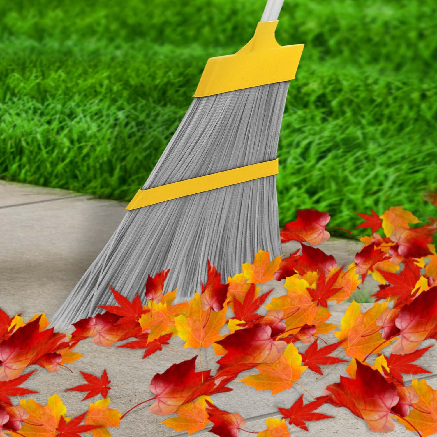 Apex 3x Scopa da Esterni con Setole Extra-Resistenti – Manico Allungabile in Alluminio, Ideale per Foglie, Terra ed Erba, Perfetta per Giardini e Terrazzi