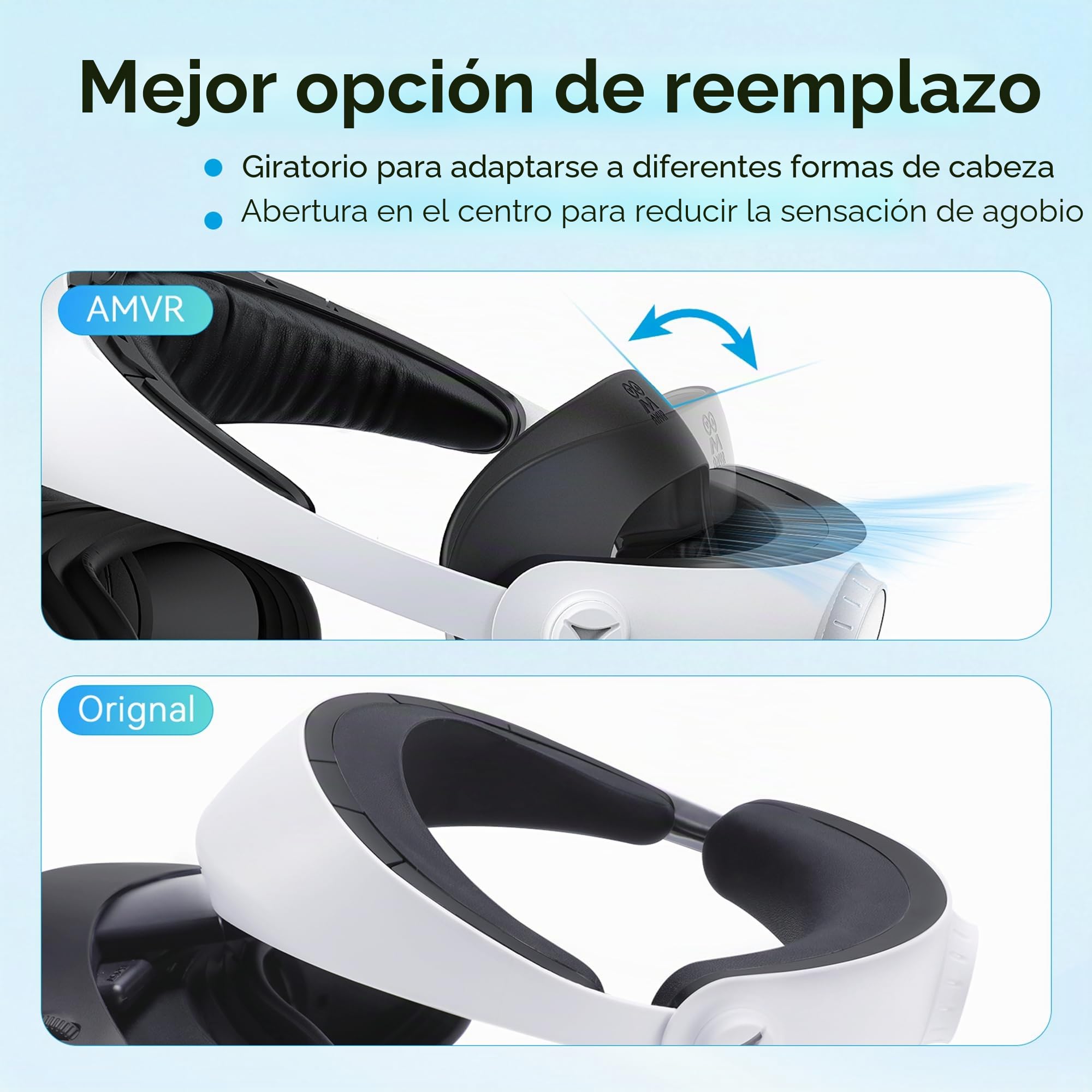 AMVR CM1 - Kit cómodo compatible con accesorios PS VR 2, suave y cómodo, equilibrio de peso, transpirable