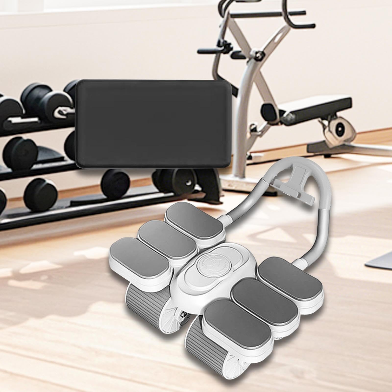 KESOTO Máquina de Abdominales con Rodillo para Ejercicios, Silenciosa, con Ruedas Anchas Y Automático, con Alfombrilla para Rodillas para Gimnasio en