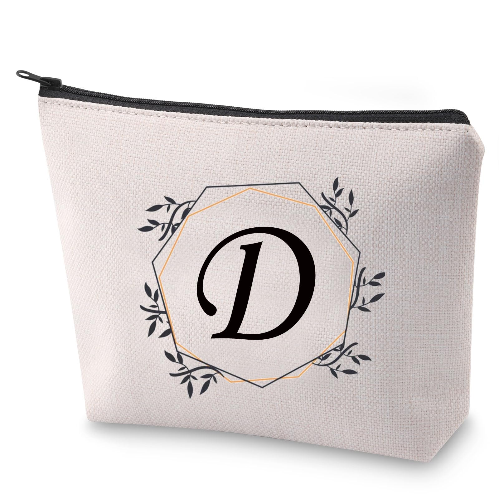 Alphabet Cosmetic Bag Initial English Gift Initial Letter Alphabet Makeup Bag Christmas Gift (D)