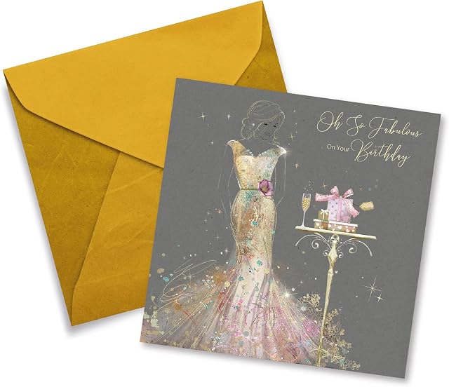 Cherry Orchard Female Oh So Fabulous Birthday Card - Dress Champagne Presents