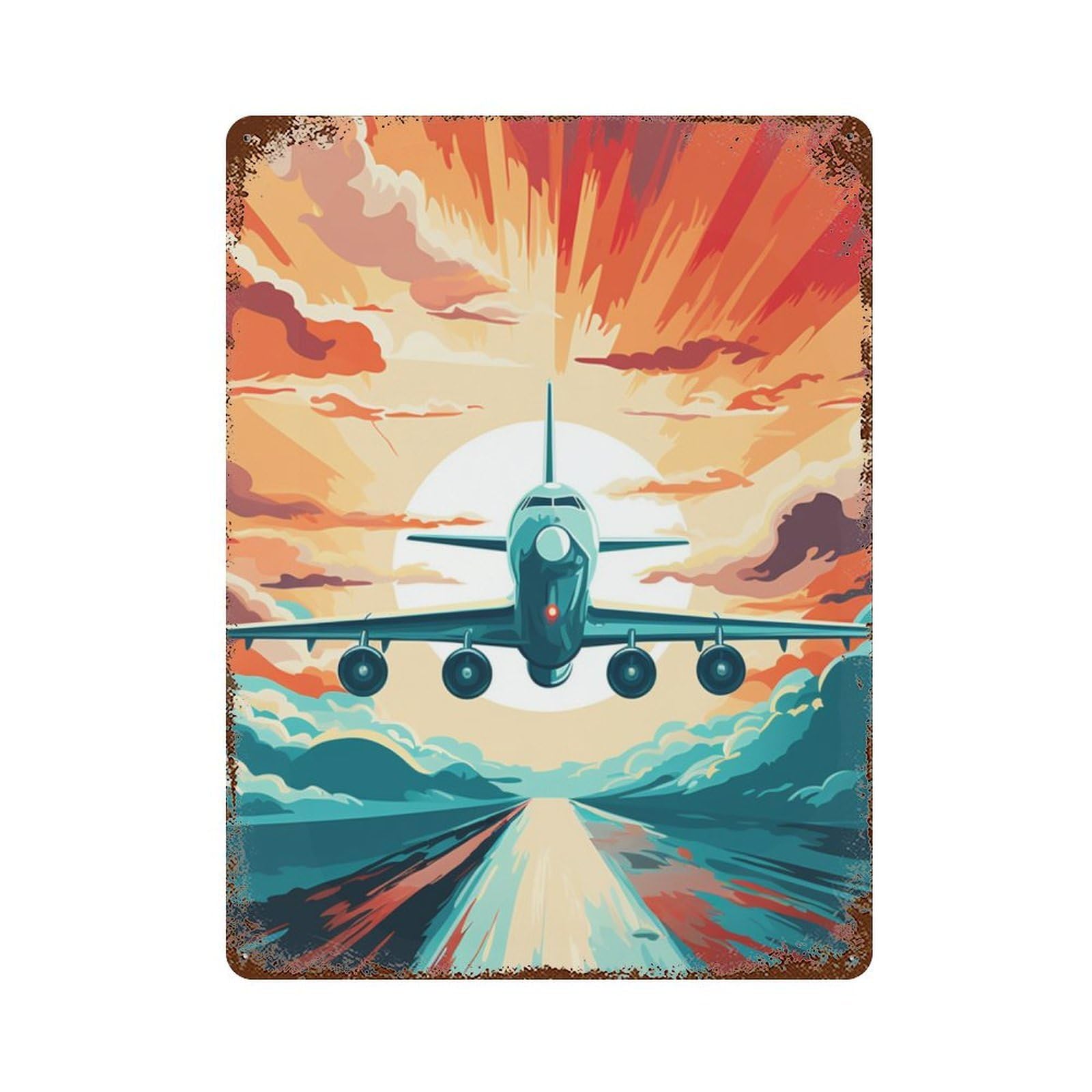 Garage Style Skyward Flight Adventure Decorative Tin Sign 15.7"x11.8", Novelty Wall Decor for Bar And Workshop