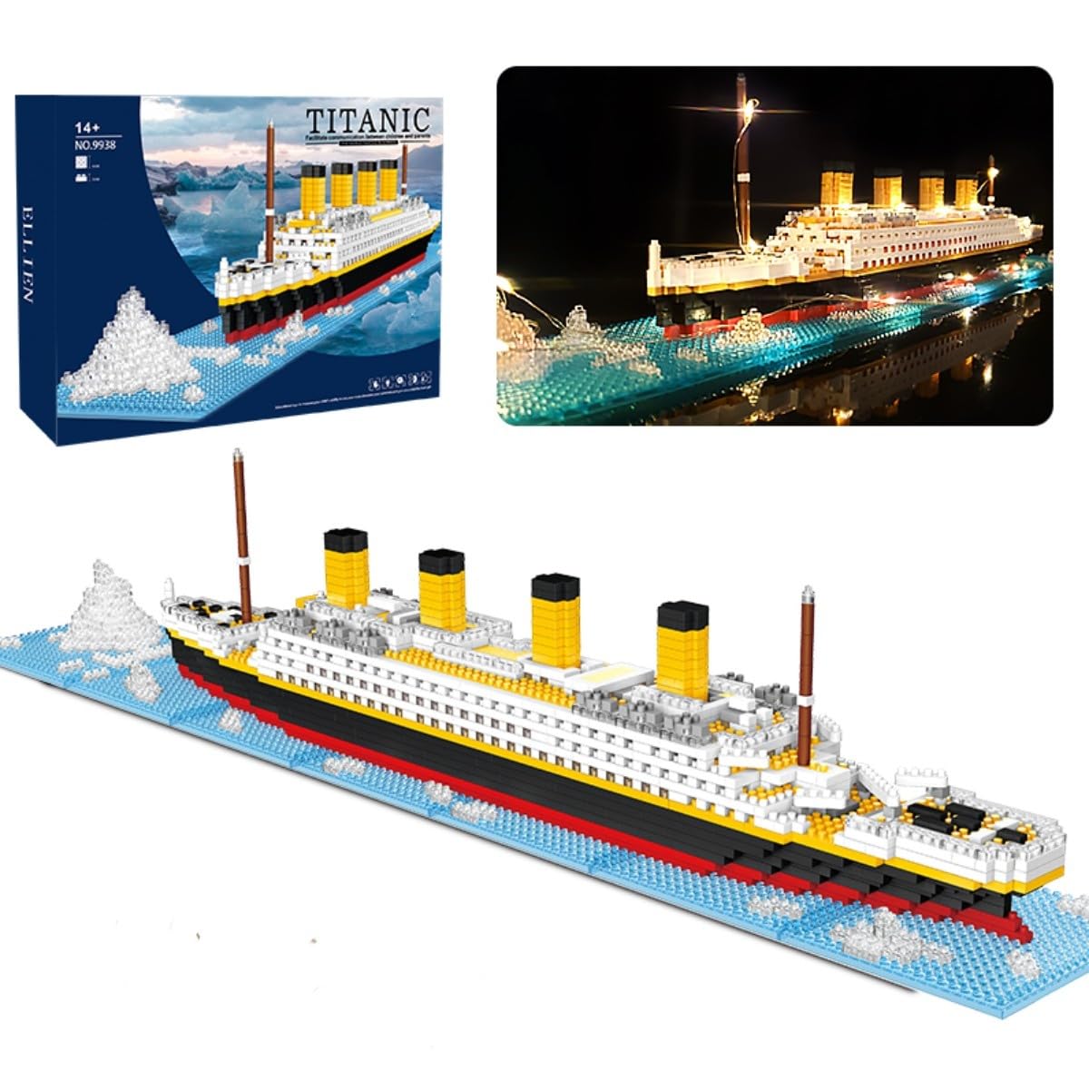 Titanic Micro Mini Building Blocks Set, 1860pcs 3D Titanic Model Building Set Blocks, DIY Bricks Toys Gift for Adults and Kids (1860pcs)