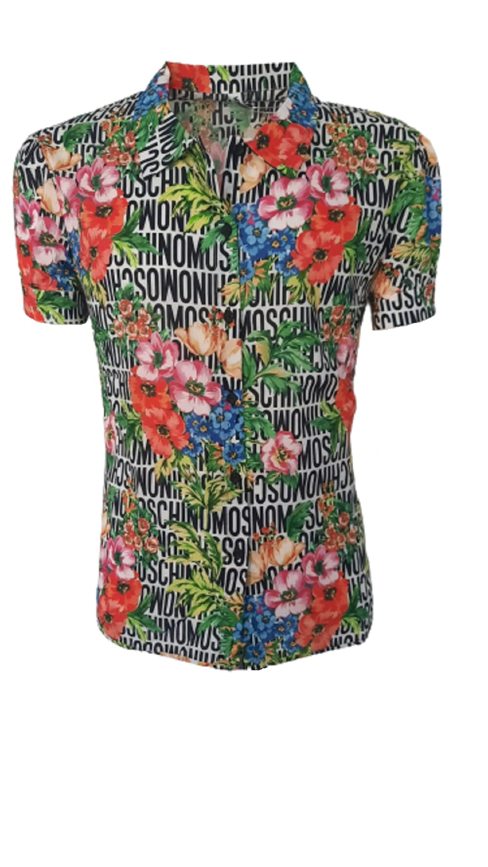 Moschino Damenhemd mit Blumenmuster mit Lettering Allover