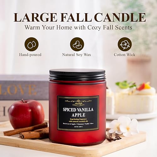 Vista 45 de Fall Candles, Apple Pie Scented Candle for Home- Fall Scented Candles Gift Set for Women & Men, Autumn Aromatherapy Candle for Holiday