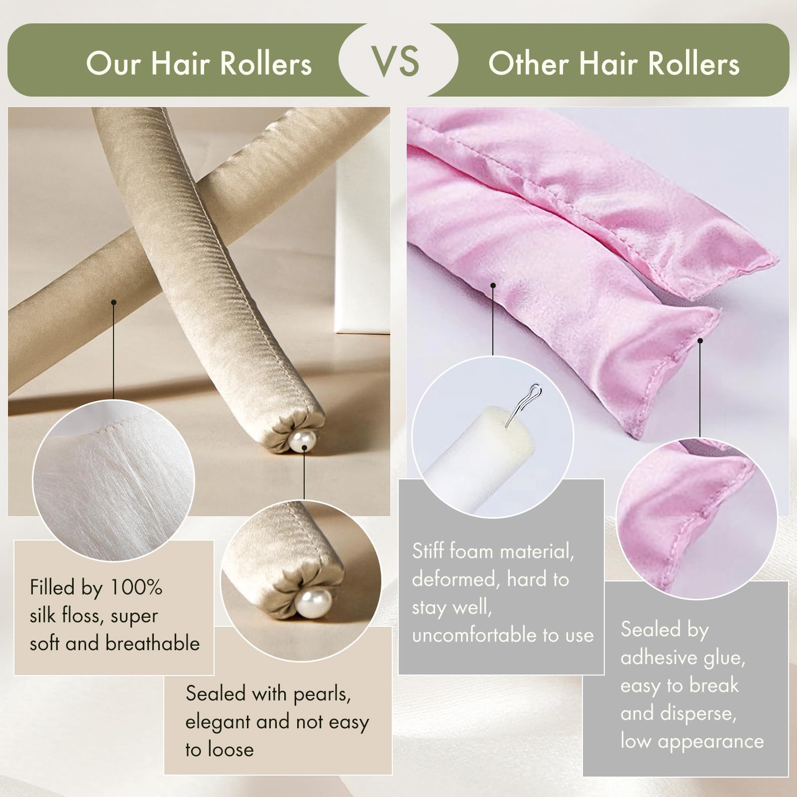 LILYSILK Heatless 100% Mulberry Silk Curling Headband And 2 Silk Scrunchie Set Hair Diy Hair Styling Tools, Taupe - Image 4
