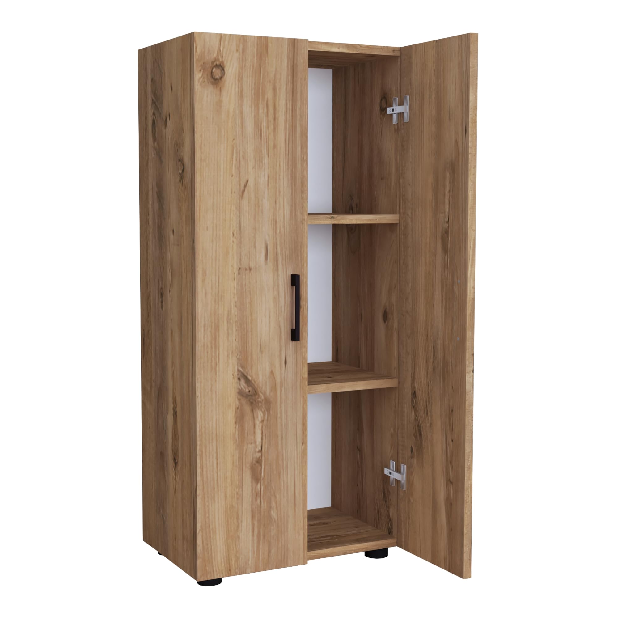 [en.casa] Armadio Stretto a 2 Ante Con 4 Ripiani - Mobile per Guardaroba e Ingresso - 108 x 49 x 32 cm - Effetto Rovere