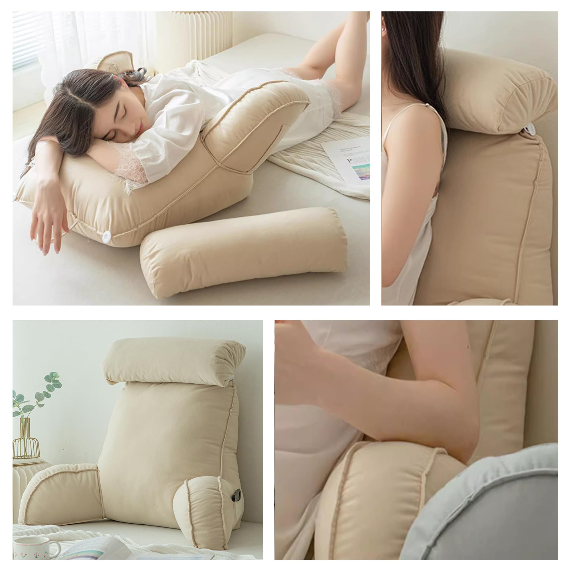 XANAYXWJ Cuscino da Lettura per Divano e Letto Cuscino di Supporto Lombare Cuscino per braccioli Cuscino per Schienale 75 x 40 x 55 cm Accessorio per la Lettura Comodo ed Elegante
