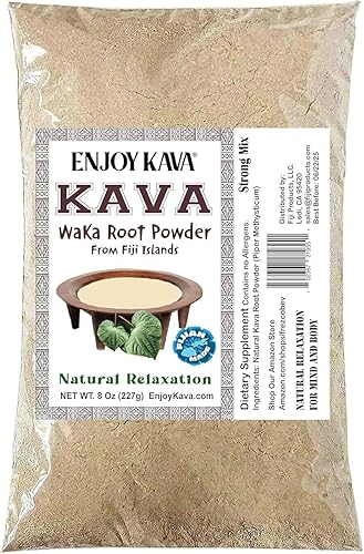 Polvo puro de raíz de kava noble de 1/2 libra (8 onzas), alivio del estrés totalmente natural - Ayuda al cuerpo a relajarse para mejorar el sueño -