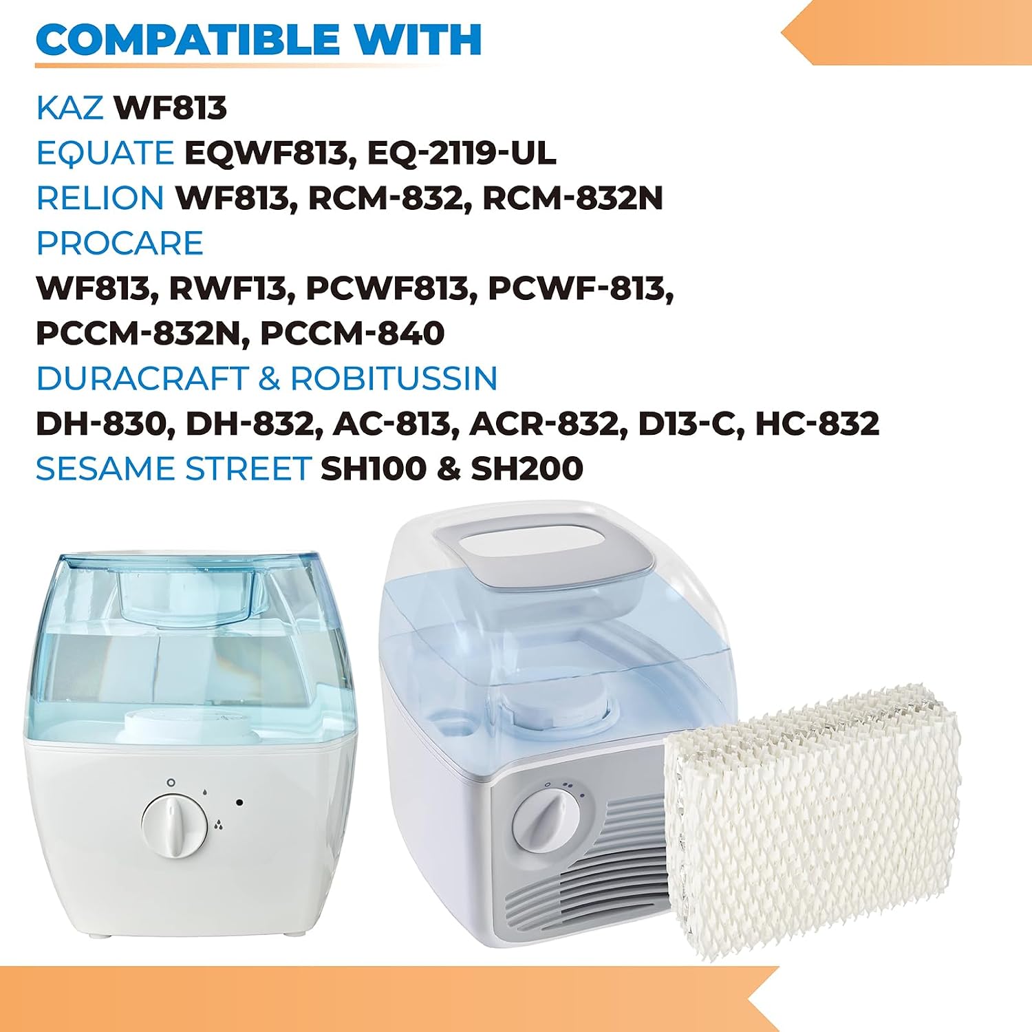 ANTOBLE WF813 Humidifier Replacement Filter Compatible with Equate EQWF813 PCWF813 EQ-2119-UL Cool Mist Humidifier Filters, Also Fits ProCare PCCM-840 PCCM-832N, ReliOn RCM-832N
