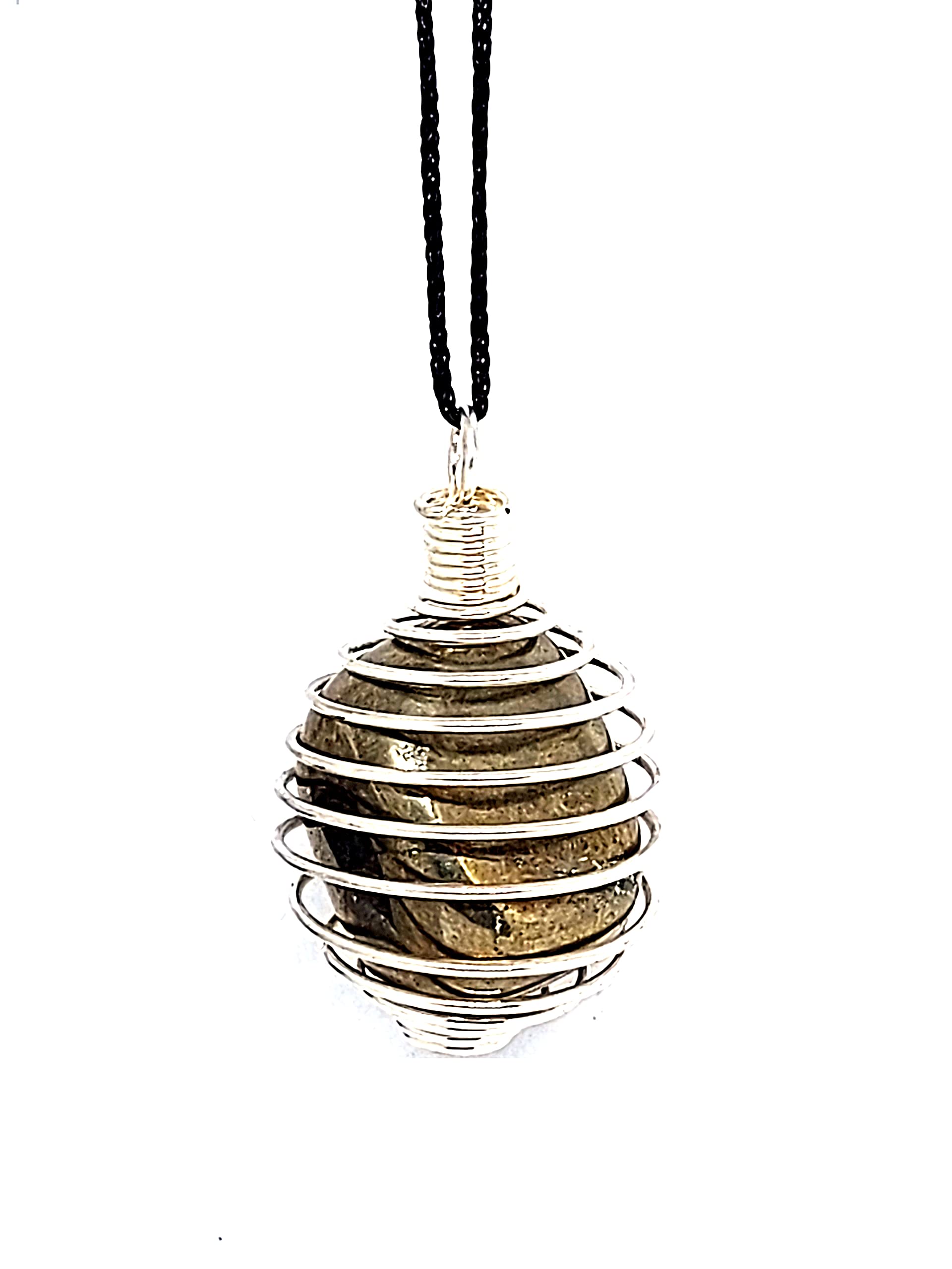 Astroghar Natural Pyrite Tumbled Crystal Cage Pendent For Men And Women, Standard, Stone, Pyrite
