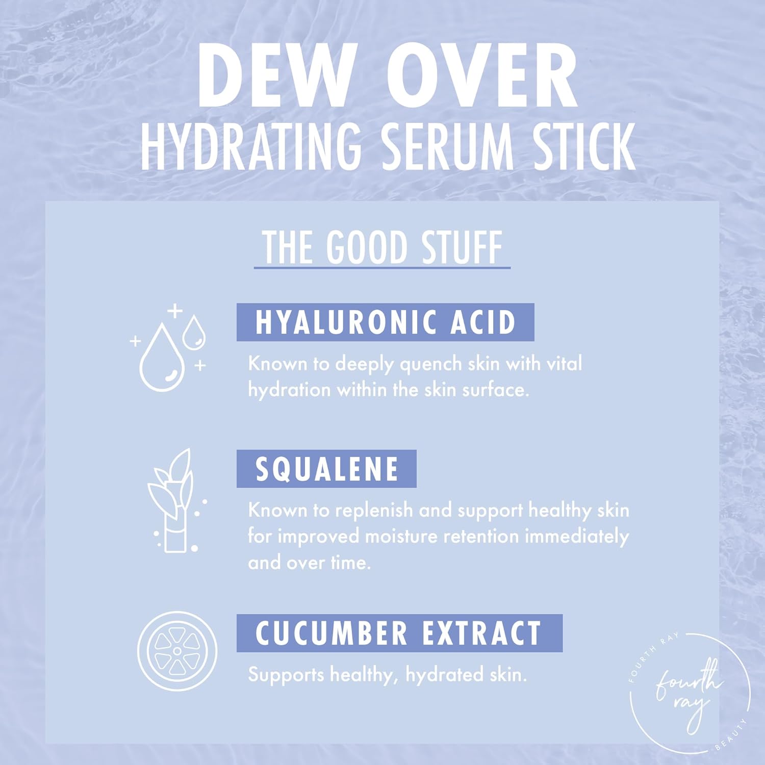 ColourPop Hyaluronic Acid Face Serum Stick - Hydrating Serum for Glowy Summer Makeup Prep with Squalane for Improved Moisture Retention & Cucumber Extract to Help Reduce Puffiness - Dew Over (0.25 oz) - Image 7