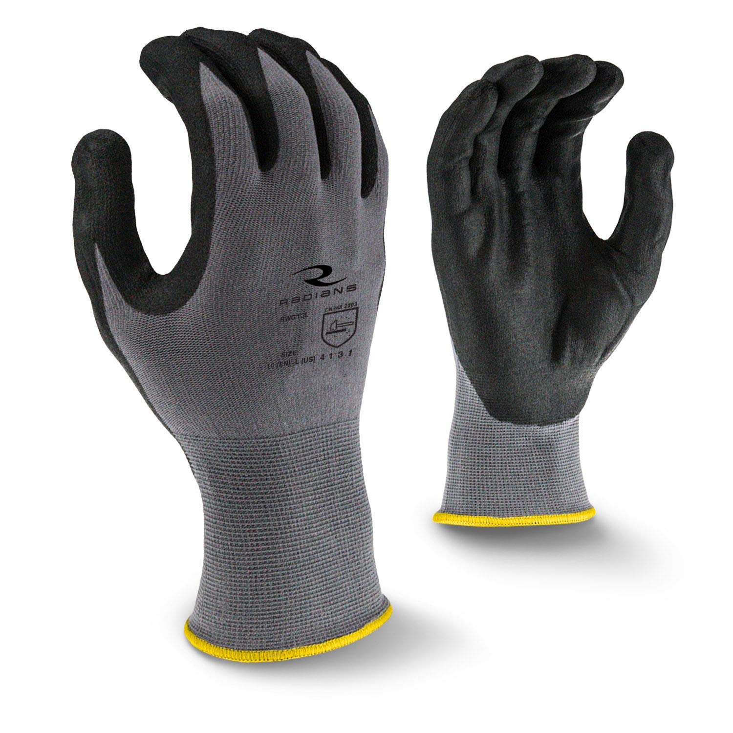 Radians RWG13S Foam Nitrile Gripper Gloves, Pair, Small (Pack of 12)