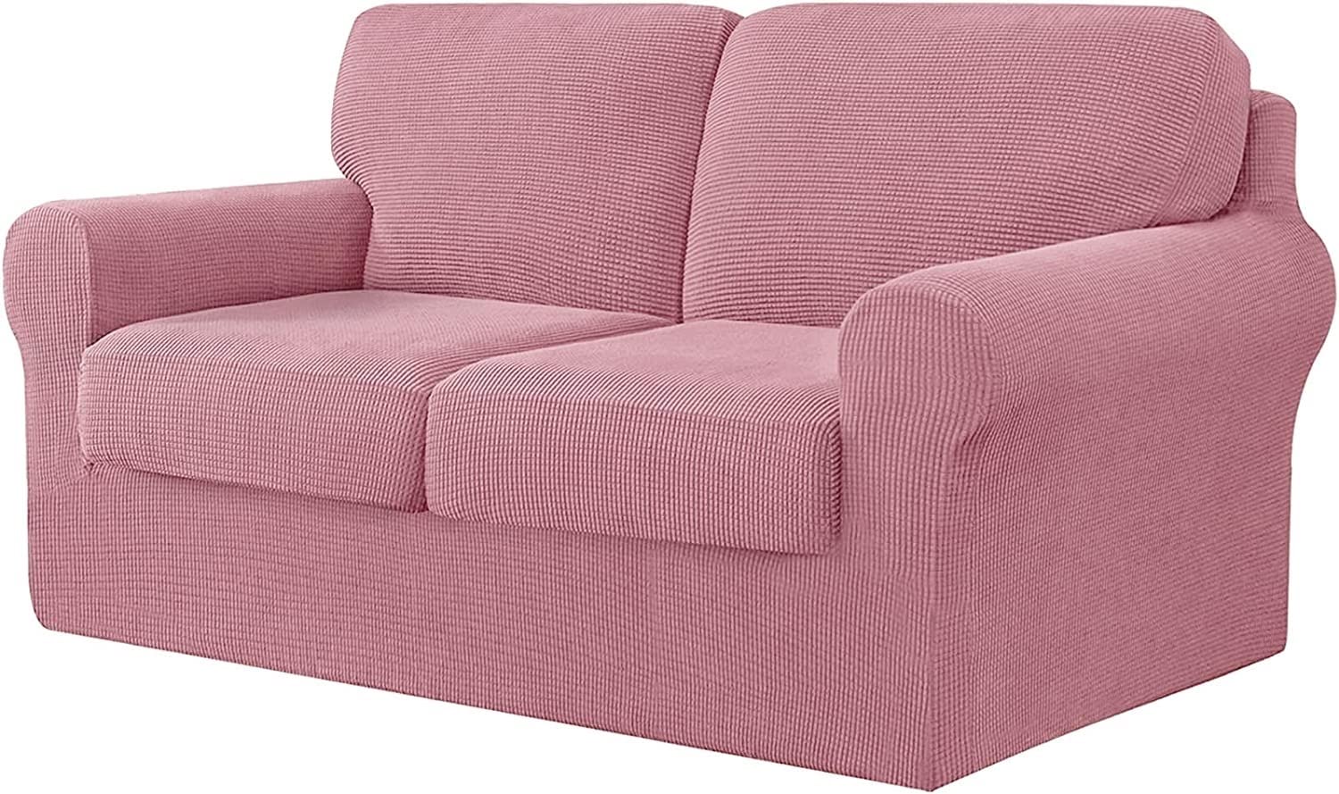 Housse de canapé extensible 2 places aspect fourrure haut de gamme